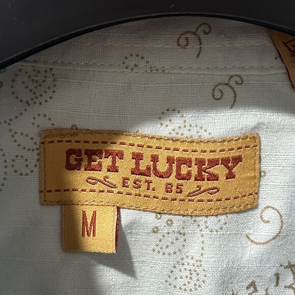 ***MENS GET LUCKY BUTTON DOWN SHIRT*** - Picture 4 of 5